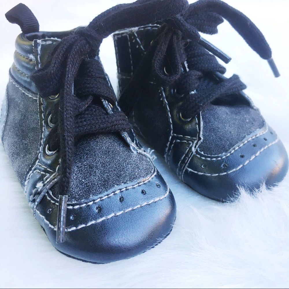 Amy Coe 1 Baby Oxford Black Crib Soft Sole Booties